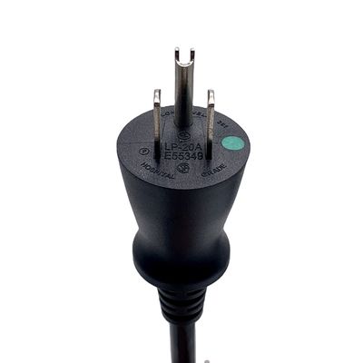 3 pin USA Power Cord NEMA 5-15P To IEC C13 Green Dot US Plug medica