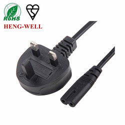 Estensione elettrica UK 2 pin Cable Power Plug 250V 1,8m Per computer portatile