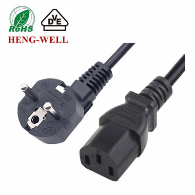 3 pin cordone di alimentazione europeo standard UE 16A 250V innesco alla C13 IEC per cavi di alimentazione elettrodomestici