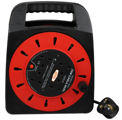 Regno Unito Cavo mobile a bobina presa mobile esterna bobina di bobina di ruota quattro prese Cavo bobina cavo di alimentazione