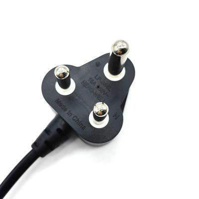 16A 250V 3Pin PVC India Corde di estensione di alimentazione 1M Lunghezza OEM Personalizzato