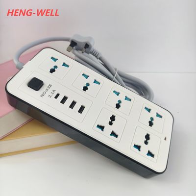 Socket di alimentazione da 250V 6A con fori universali 6WAY 3USB A 1USB C Compatibile con UK US EU AU & IT Plugs