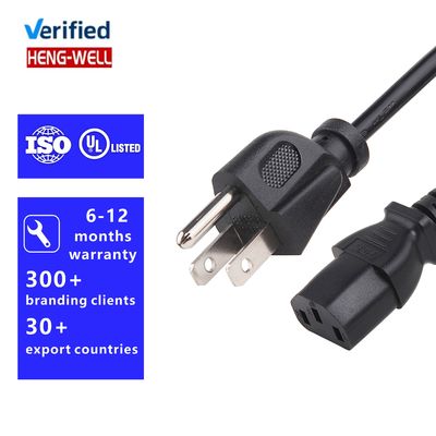 3 pin 15A 125V cordone di alimentazione UL