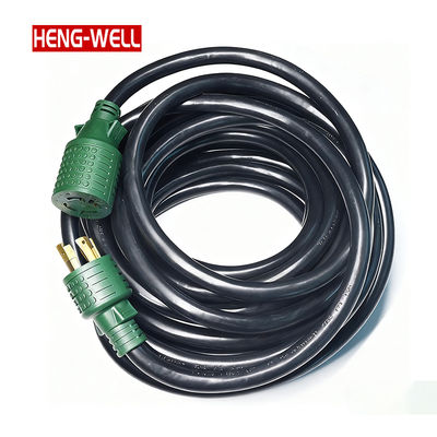 Prolunga per generatore 30A 10 AWG Lunghezza personalizzata SJTW per uso RV IP44 certificato UL NEMA L14-30P L14-30R 7.500W Max 4 poli